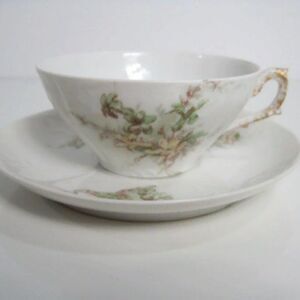 LIMOGES Tea Cup and Saucer Porcelain Vintage